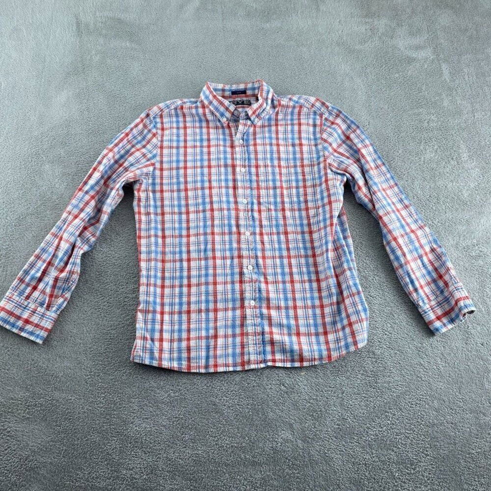 Hawker Rye Mens Slim Fit Long Sleeve Button-Down Shirt L Short 100% Cotton 2090